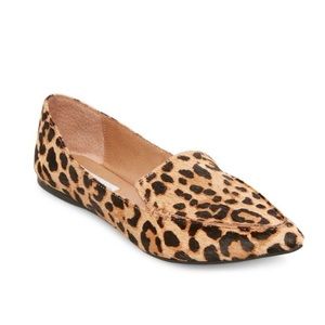 NEW IN BOX Steve Madden feather leopard loafers